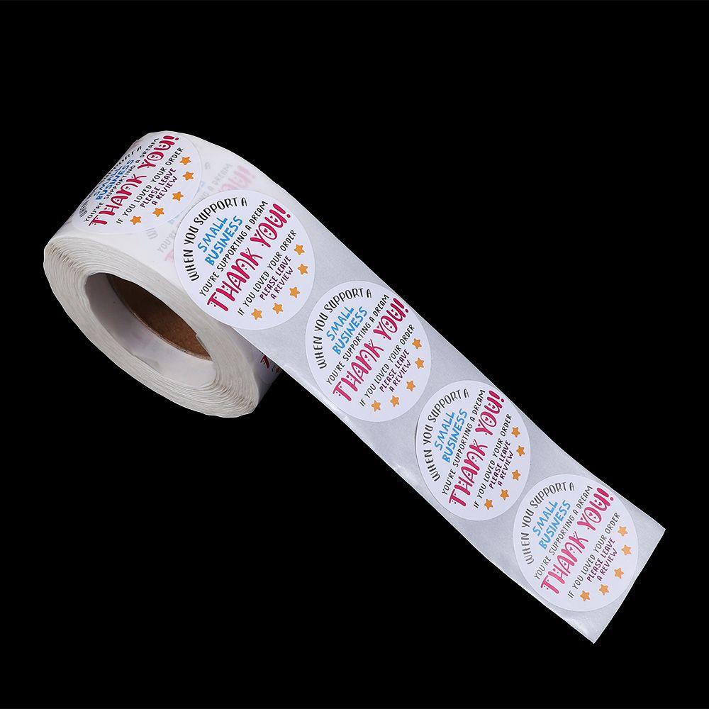 Cuộn 500 Nhãn Dán 1.5inch In Chữ Thank You Dùng Để Trang Trí Quà Tặng
