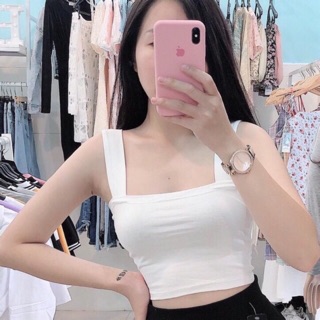 Áo hai dây bản to có mod ngực dày chất vải co giãn tôn dáng