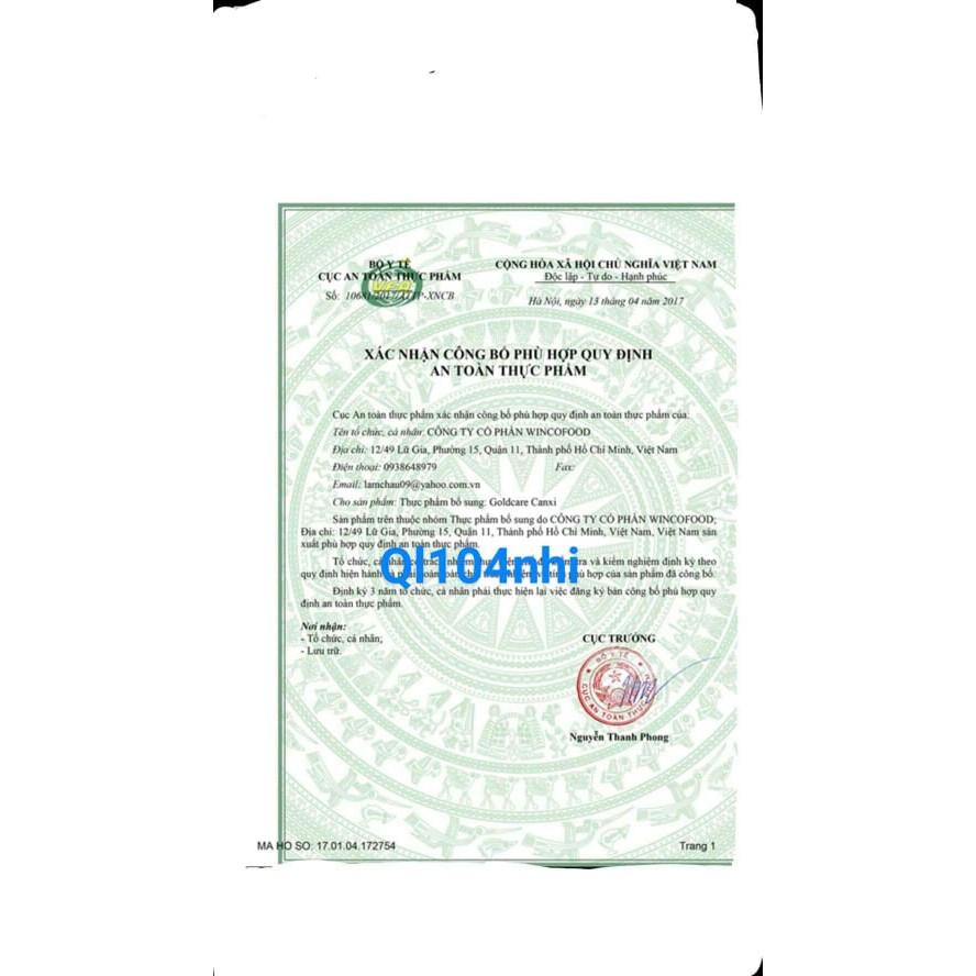 Sữa bột Goldcare dưỡng chất ít béo, bổ sung Canxi 900g
