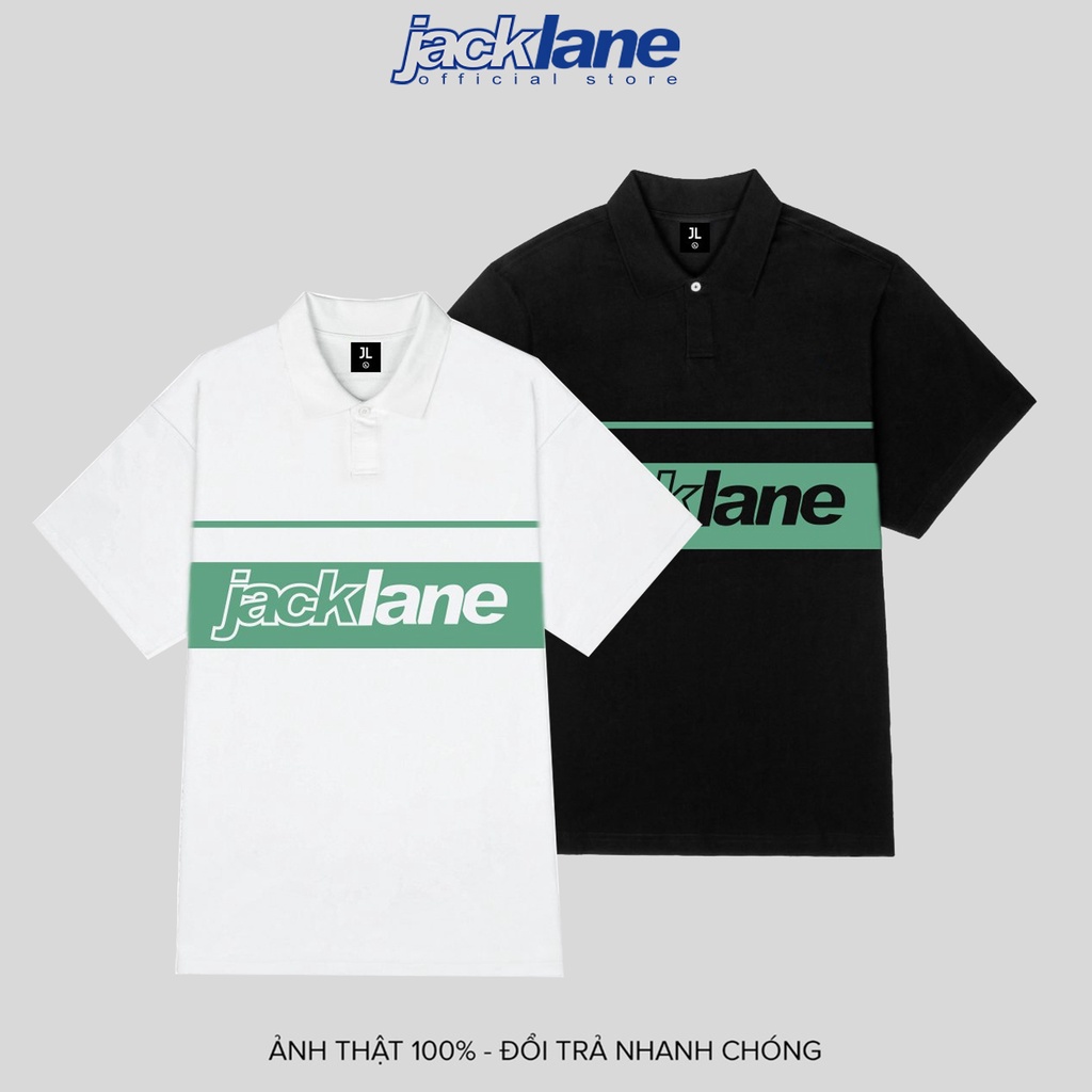 Áo Polo Oversize POOF, JACKLANE, Áo polo cộc tay Unisex Jack Lane