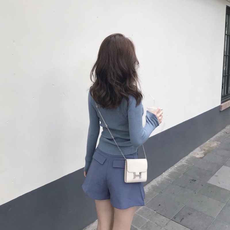 Túi đeo chéo mini IELGY khóa chữ H phối dây xích thời trang cho nữ