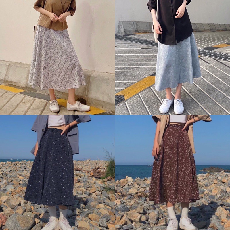 [ẢNH ĐỘC QUYỀN MEGGIE CLOSET] CHÂN VÁY XOÈ VINTAGE PHONG CÁCH ULZZANG