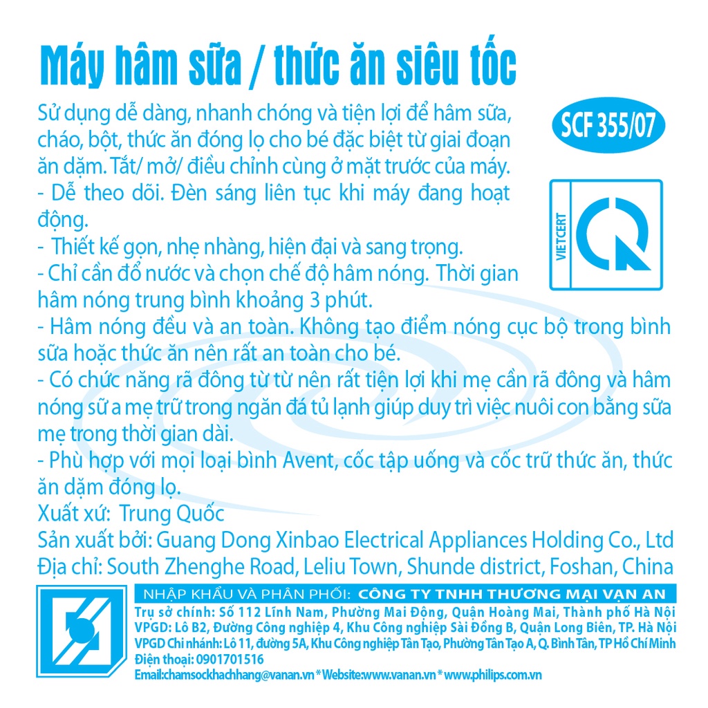 Máy Hâm Sữa Siêu Tốc Philips Avent SCF355_07