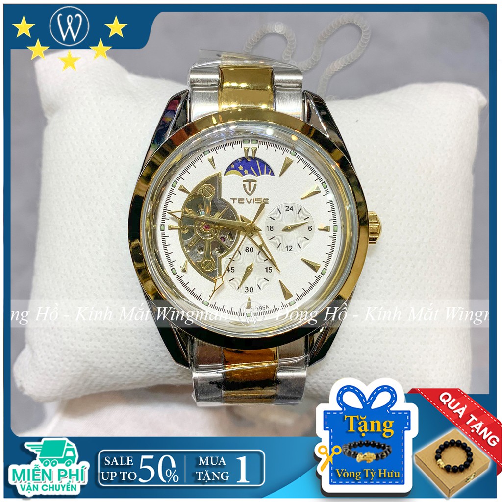 Đồng hồ cơ nam dây thép Tevise T795A full box, mặt kính sapphire chống xước, chống nước, bảo hành toàn quốc 03 năm
