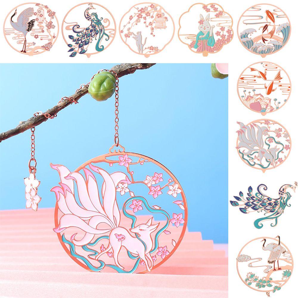 FAY Bookmark Bằng Đồng Thau Mặt Hình Cá Koi Phong Cách Trung Hoa
