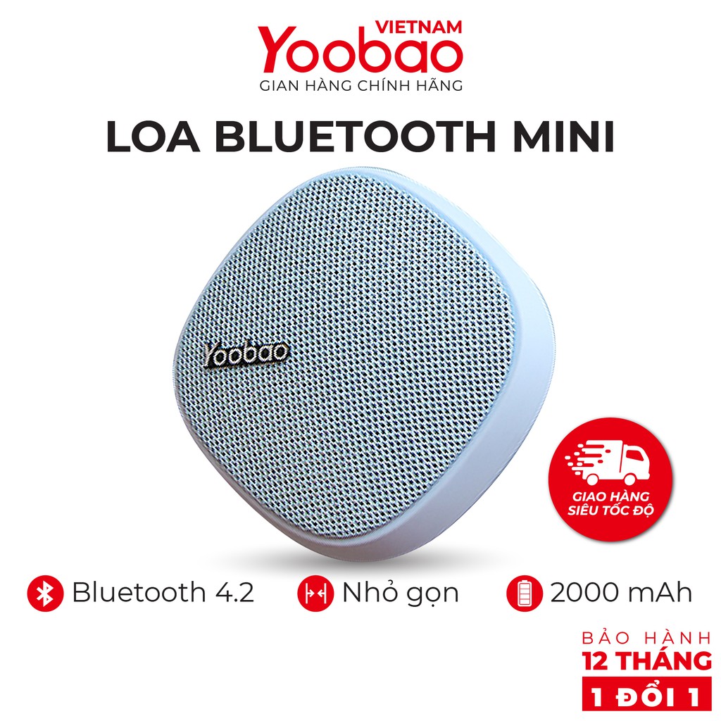 Loa Bluetooth mini Yoobao M1 - Dung lượng 2000mAh - Công suất 3W - Hàng chính hãng - Bảo hành 12 tháng 1 đổi 1