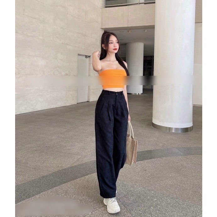 [3 SIZE 45-60KG TÙY CHIỀU CAO] QUẦN NHUNG LƯNG TÂY ỐNG SUÔNG HÀN QUỐC HOT TREND NỮ THỜI TRANG ĐI CHƠI, ĐI LÀM