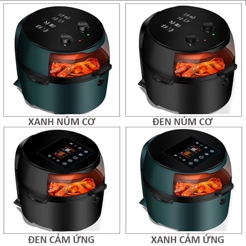 Nồi chiên không dầu 8l Camel - Công Suất 1500W, Cảm Ứng Điện Tử, Núm Vặn Cơ, công nghê xoay 360 độ - BẢO HÀNH 1 NĂM