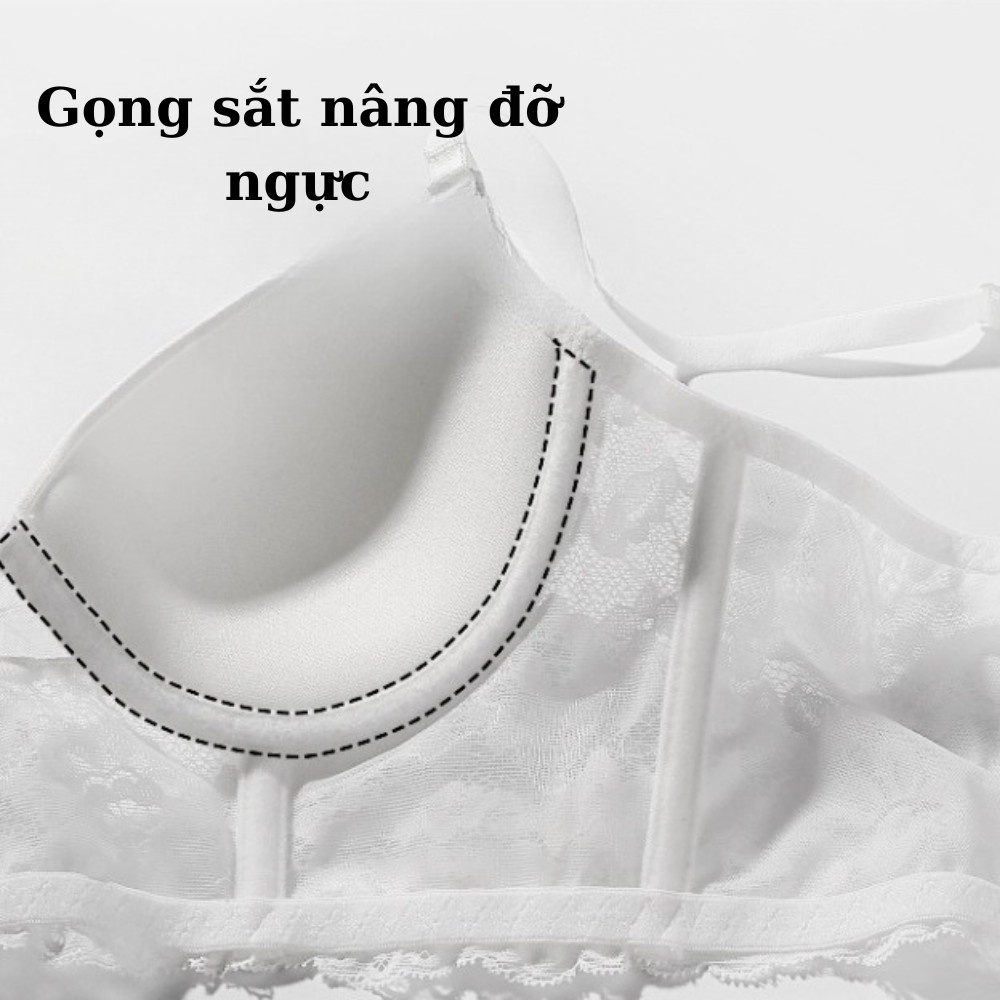 Áo ngực nữ su phối ren nâng vòng 1, mút vừa có gọng hở lưng sexy gợi cảm HLBOUTIQUE A471