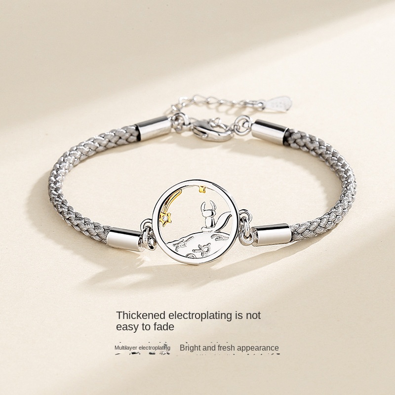 Vòng Tay Dây Bện Mặt Hình Hoàng Tử Bé Và Chú Cáo Cho Cặp Đôi