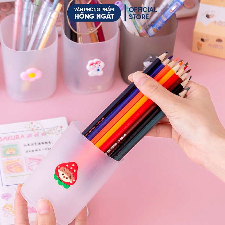 Ống đựng bút hình cốc, hộp đựng bút để bàn cute đa năng giá rẻ đồ dùng học tập dễ thương văn phòng phẩm OB06