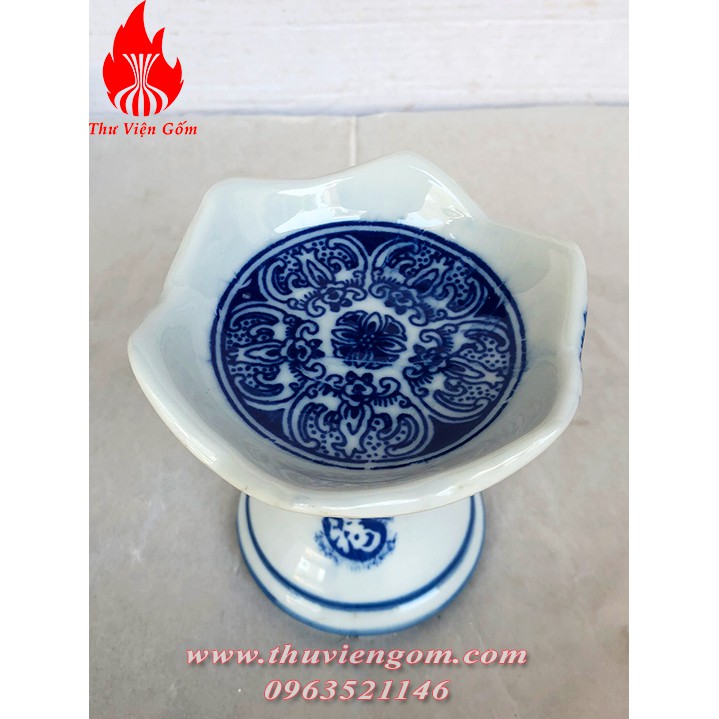 4 loại chân nến màu lam - Chân nến Bát Tràng