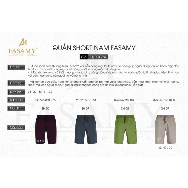 Quần Short Nam Fasamy