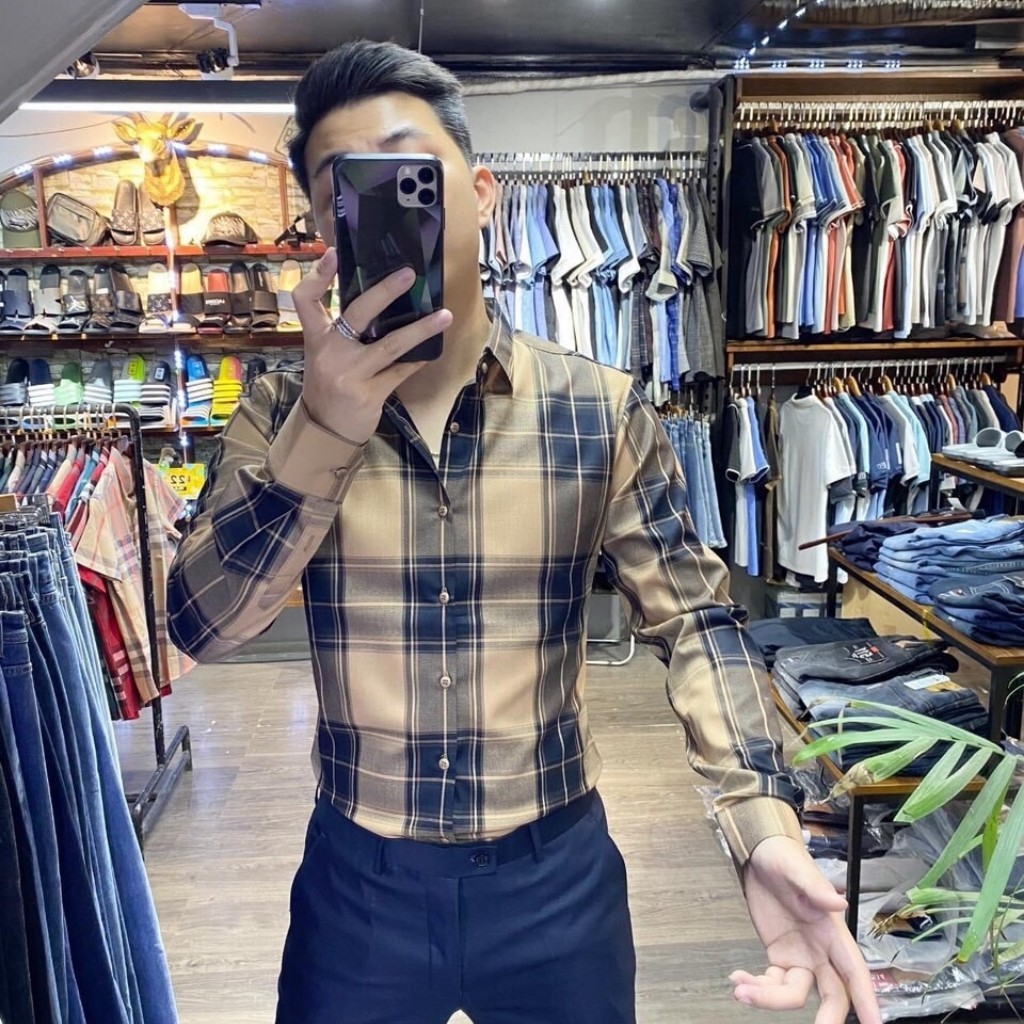 [CHẤT ĐẸP] ÁO SƠ MI CARO CAO CẤP DÀI TAY - CHẤT LIỆU LỤA THÔ CAO CẤP, CO GIÃN DẦY DẶN, MỀM MỊN, THẤM HÚT MỒ HÔI | BigBuy360 - bigbuy360.vn