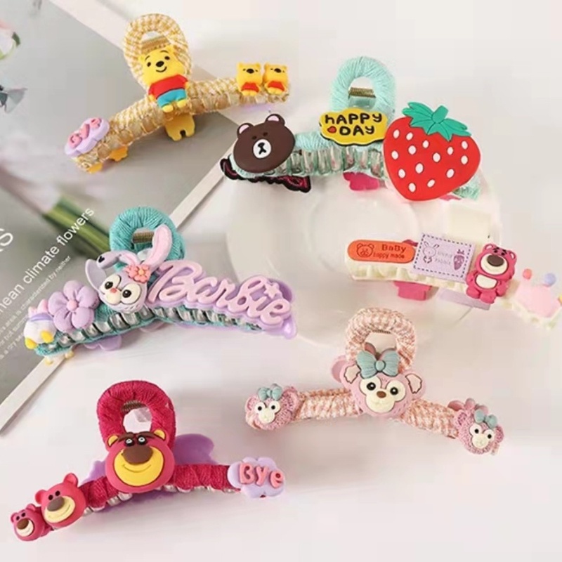 Kẹp Tóc Hình Cá Mập/Gấu/Dâu Tây Kiểu Nhật Bản Dễ Thương