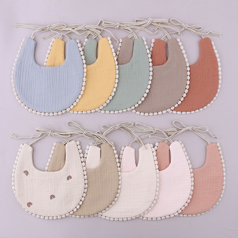 Khăn Yếm Vải Cotton Mềm Thấm Hút Nước Dành Cho Em Bé