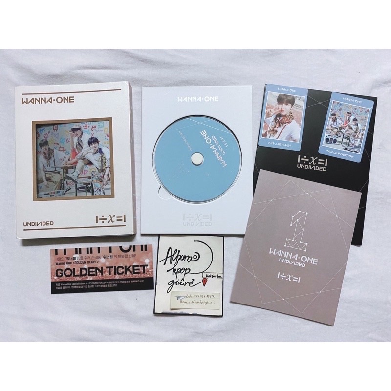 Wanna one album Undivided Triple ver đã khui seal, gồm đầy đủ đồ như hình.