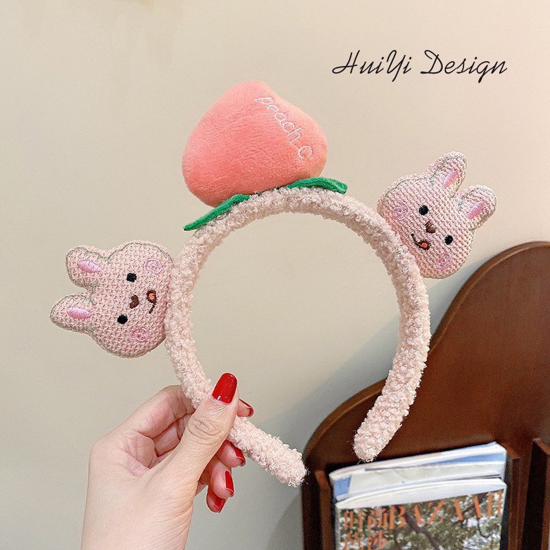 Băng đô rửa mặt/băng đô cài tóc hình thú 3D dễ thương phong cách Hàn Quốc