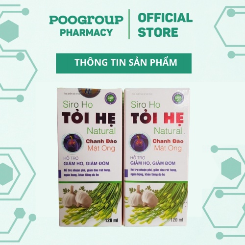 Siro Tỏi Hẹ Natural Chanh Đào Mật Ong giảm ho, giảm đờm, đau rát họng khàn tiếng hiệu quả