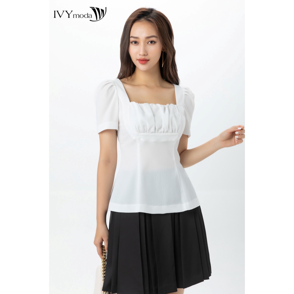 Áo peplum nữ phối nhún IVY moda MS 16B9227