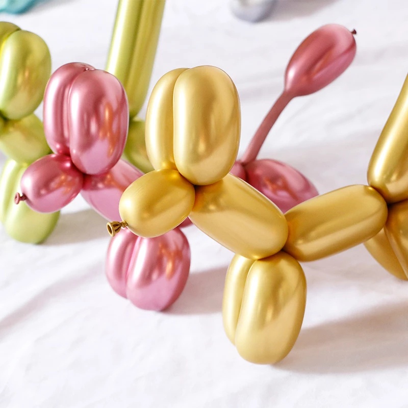 Bộ 30 Bong Bóng Dài Họa Tiết Dải Xoắn Bằng Kim Loại Dùng Trang Trí Tiệc Sinh Nhật / Tiệc Cưới / Giáng Sinh