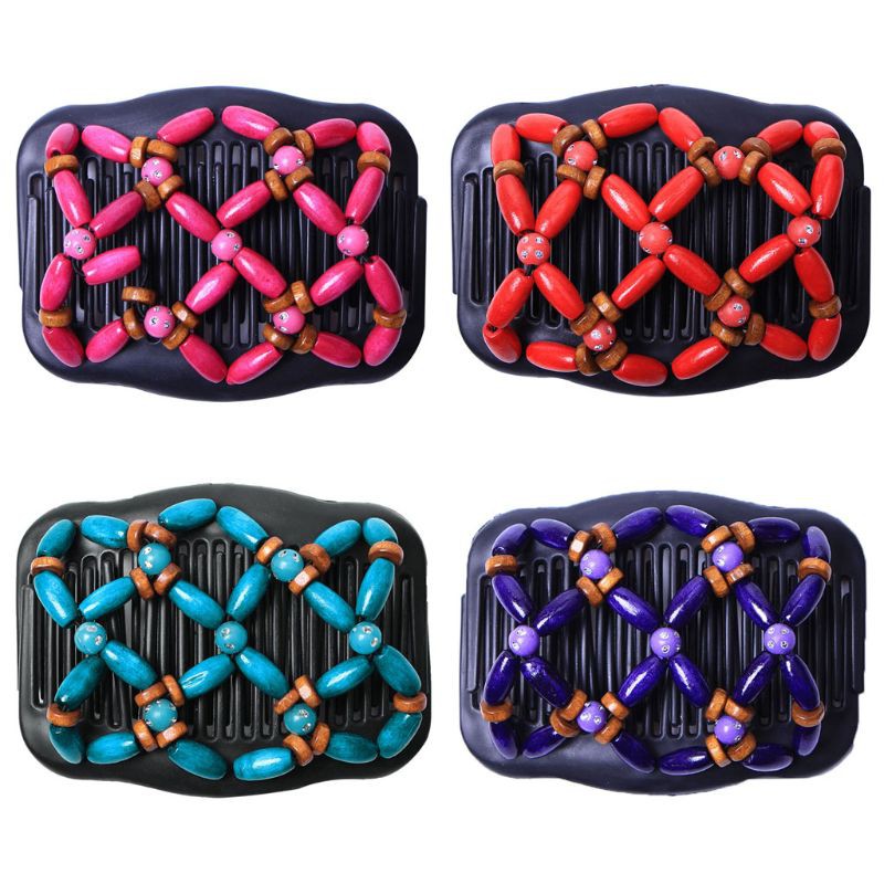 Kẹp tóc răng lược dày phối cườm cổ điển cho nữ