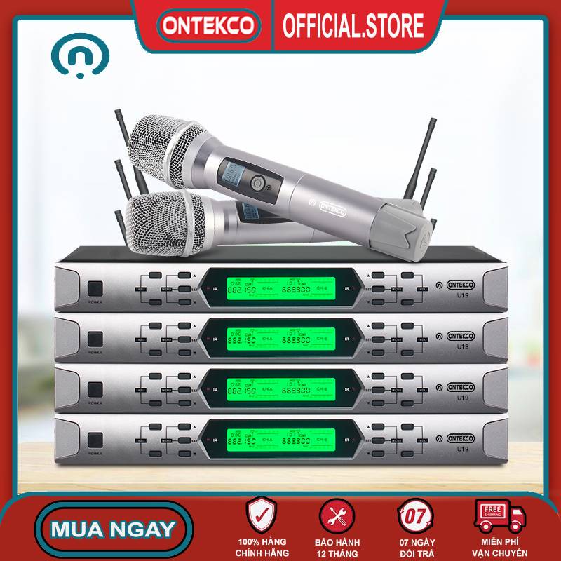 [Mã ELHACE giảm 4% đơn 300K] Bộ micro Ontekco U19 hát karaoke chuyên nghiệp, chất liệu thép cao cấp