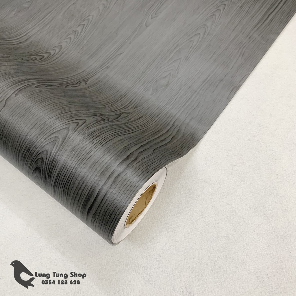 Decal gỗ màu đen - Giấy dán tường bàn tủ có sẵn keo