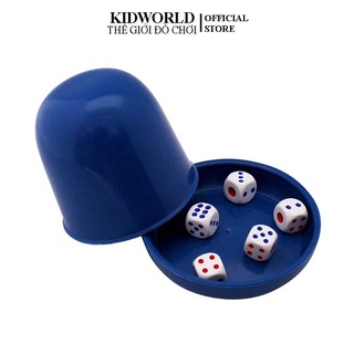 Bộ Lắc Xúc Xắc Xí Ngầu Nhựa Kèm 5 viên xúc xắc (Màu Ngẫu Nhiên)