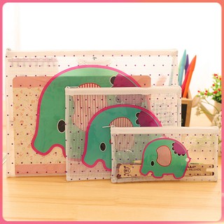 Túi Lưới Trong Suốt Đựng Tài Liệu In Họa Tiết Hoạt Hình Dễ Thương Có Khóa Kéo Tiện Dụng