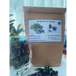 Hoa đậu biếc sấy khô dưới ánh nắng mặt trời - Hàng Homemade - gói 100g