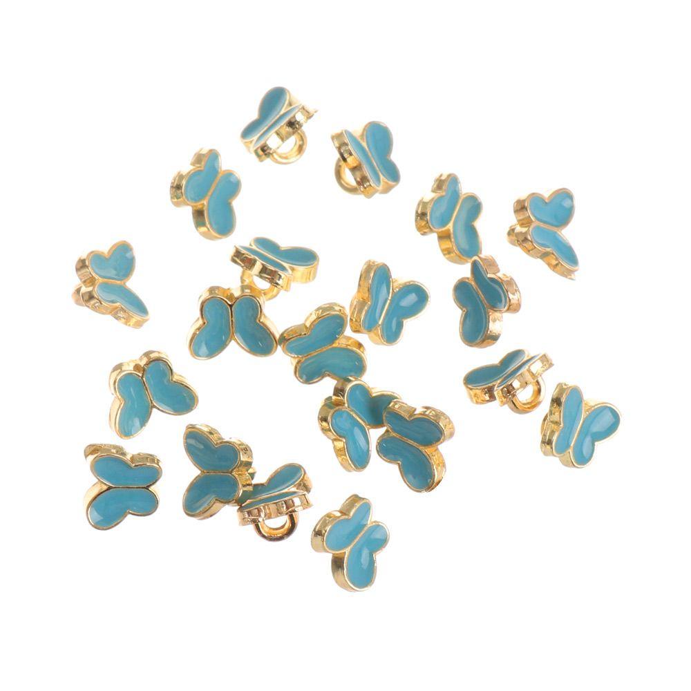 Set 20 Nút Mini Họa Tiết Bướm Làm Quần Áo Búp Bê