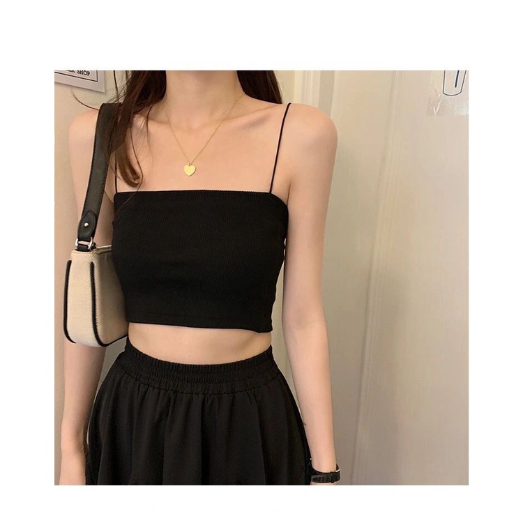 DUNEA Áo hai dây dáng ngắn thời trang quyến rũ cao cấp cho nữ