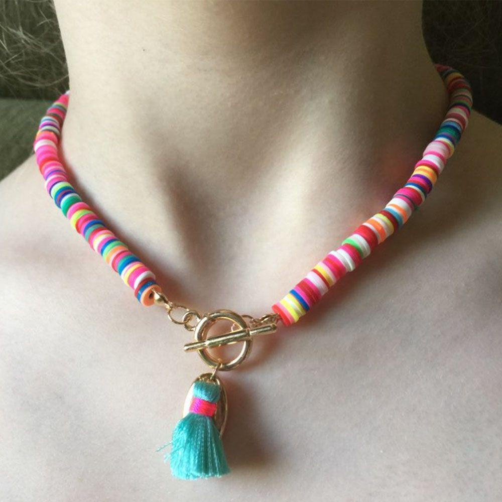 Vòng cổ Tình Bạn Mặt Vỏ Sò Nhiều Màu Phong Cách Bohemian Thời Trang WMES15H