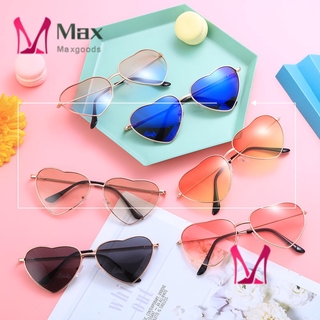 Kính Mát Hình Trái Tim Gọng Kim Loại Chống Tia UV 400 Phong Cách Vintage