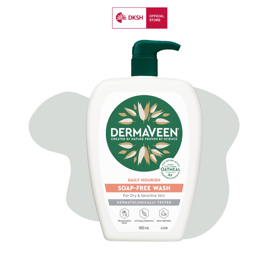 Sữa tắm không xà phòng DERMAVEEN Soap- Free Wash 500mL