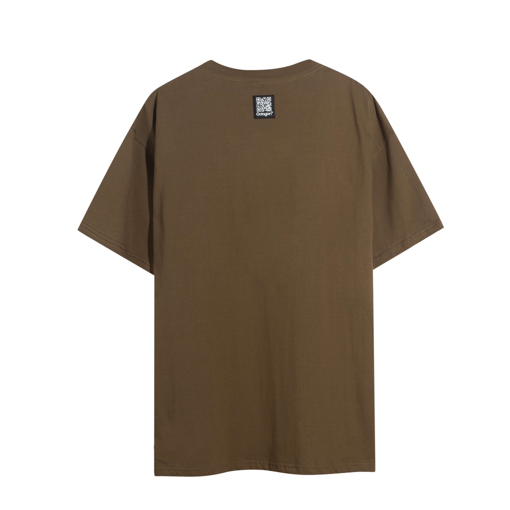 Áo Thun In OCTAGON Epiphany Cotton 100% Màu Nâu Unisex Form Rộng