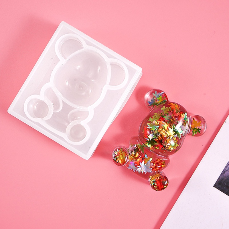 [Hàng mới về] Bộ 7 khuôn silicone làm mặt vòng cổ / bông tai hình gấu teddy diy