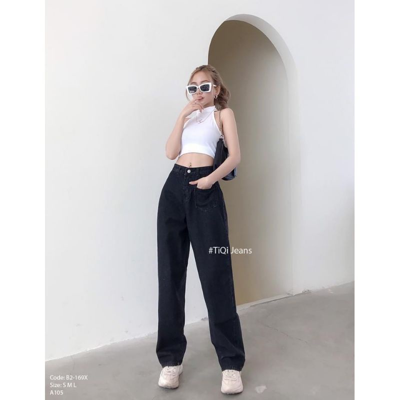 Quần Jean Nữ ⚡Dáng Suông ⚡ Cạp Cao Thời Trang Chất Đẹp