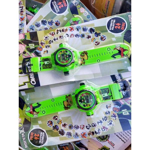 Đồ chơi đồng hồ điện tử ben10, người nhện chiếu 24 hình, mặt đồng hồ nổi 3D | BigBuy360 - bigbuy360.vn