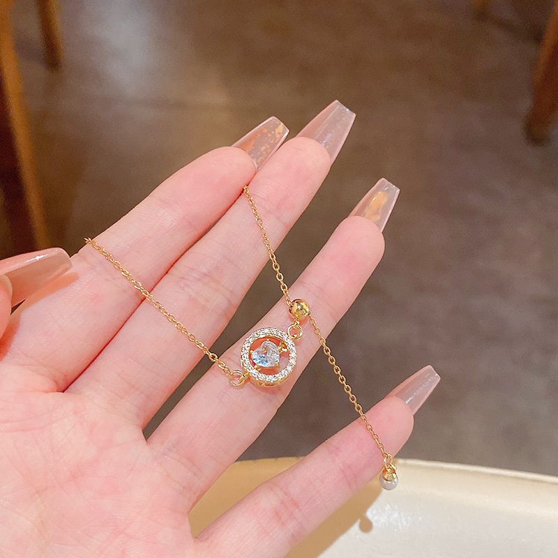 Vòng Tay Đá Opal Hình Trái Tim Thời Trang Cho Nữ