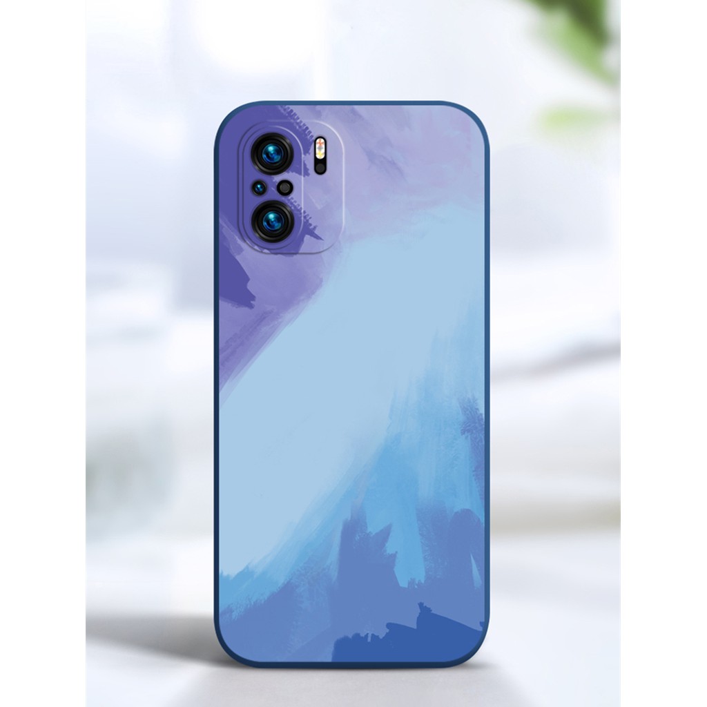 New Square Watercolor Art Redmi K30 K20 Note 10 Pro 4G 5G 9A 9C 9i Vỏ máy ảnh Vỏ silicone lỏng Bảo vệ toàn diện Vỏ chống sốc