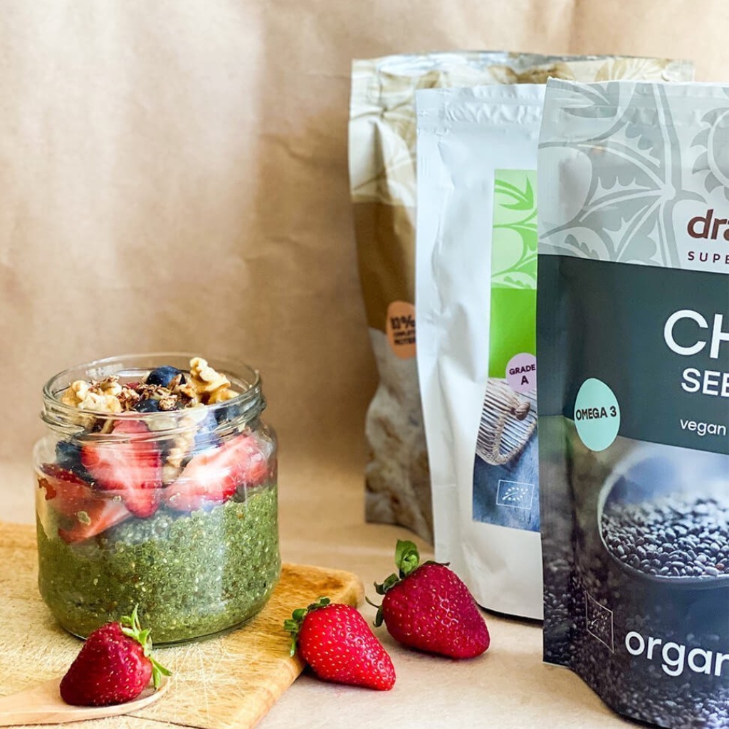 Hạt chia hữu cơ Dragnon Superfoods 200g dùng làm sinh tố, bánh kem bổ dưỡng, chứa nhiều khoáng chất cân thiết cho cơ thể
