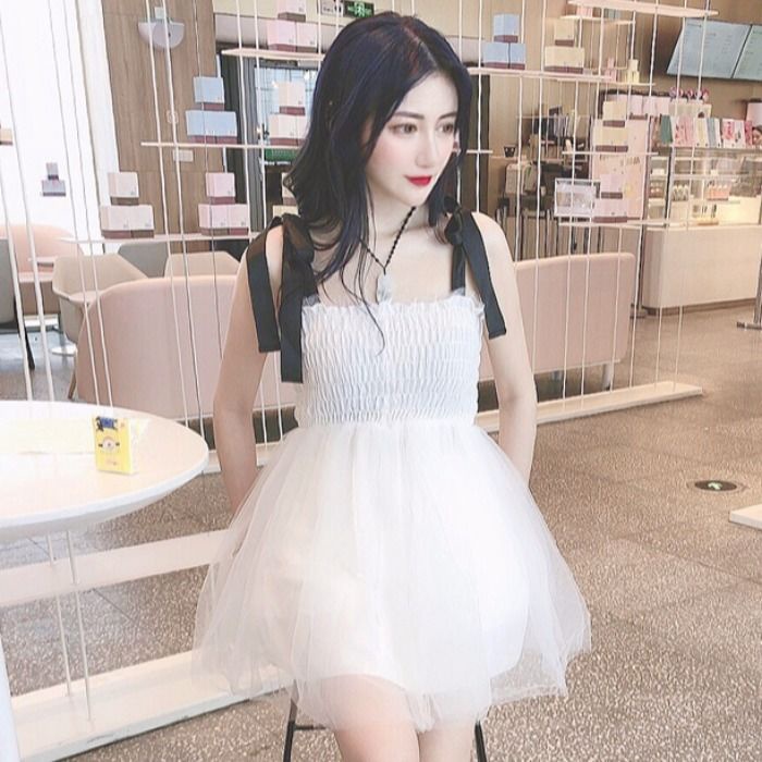 Đầm Hai Dây Phong Cách Hàn Quốc Thời Trang Cho Nữ
