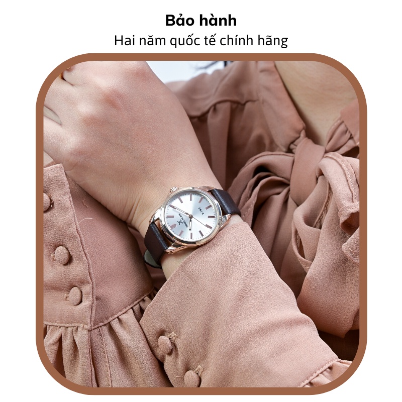 Đồng hồ nữ dây da Daniel Klein DK.1.12623 mặt nhỏ kính cứng chống xước, chống nước, dây thép đeo tay cao cấp chính hãng