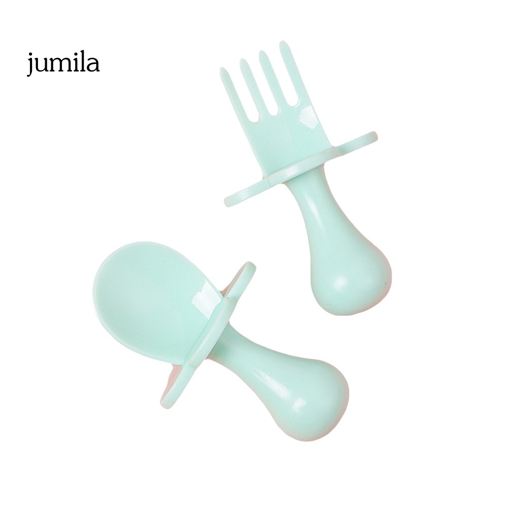 Bộ 2 Muỗng Nĩa Tay Cầm Ngắn Cho Bé