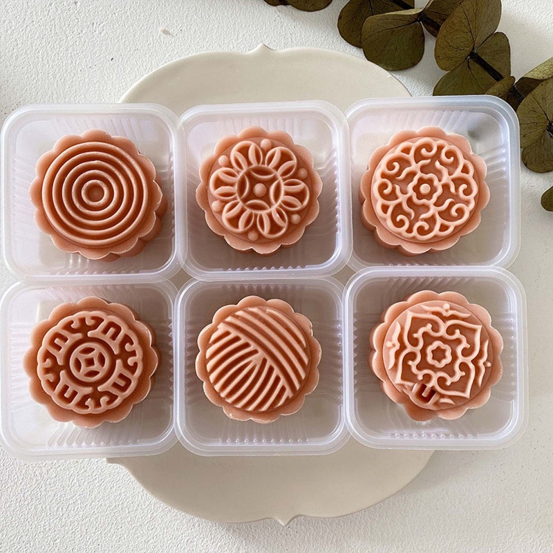 Khuôn Nhựa 50g Hình Bông Hoa Dùng Để Tạo Hình Cho Bánh Trung Thu