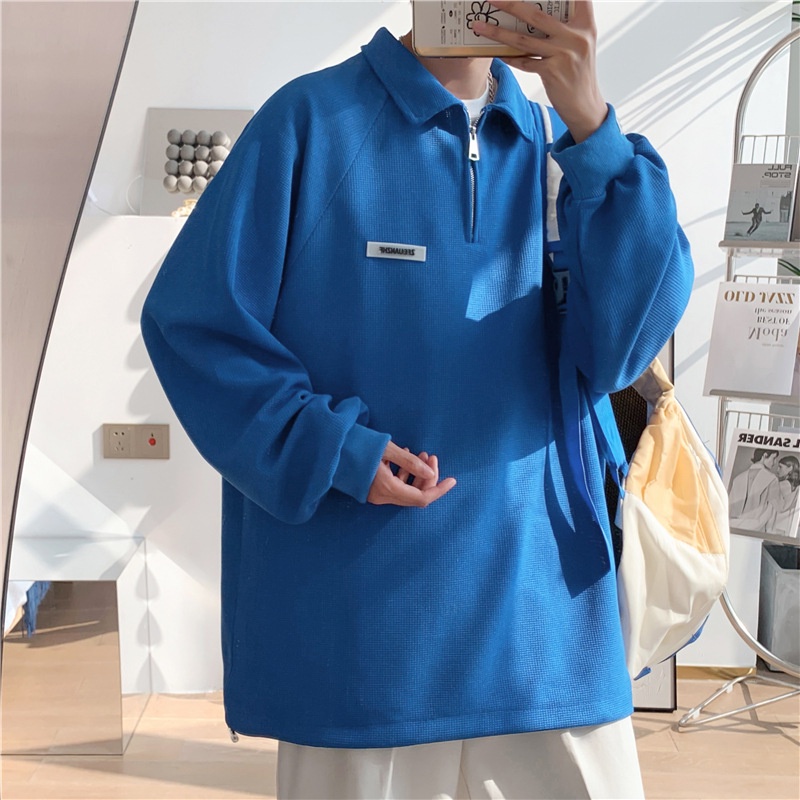 Áo sweater AOKANG tay dài có khóa kéo phong cách xuân thu thời trang cho nam