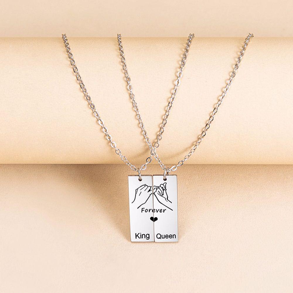 Vòng cổ Thép Không Gỉ Mặt Chữ Nhật Phong Cách Hip Hop Cho Cặp Đôi