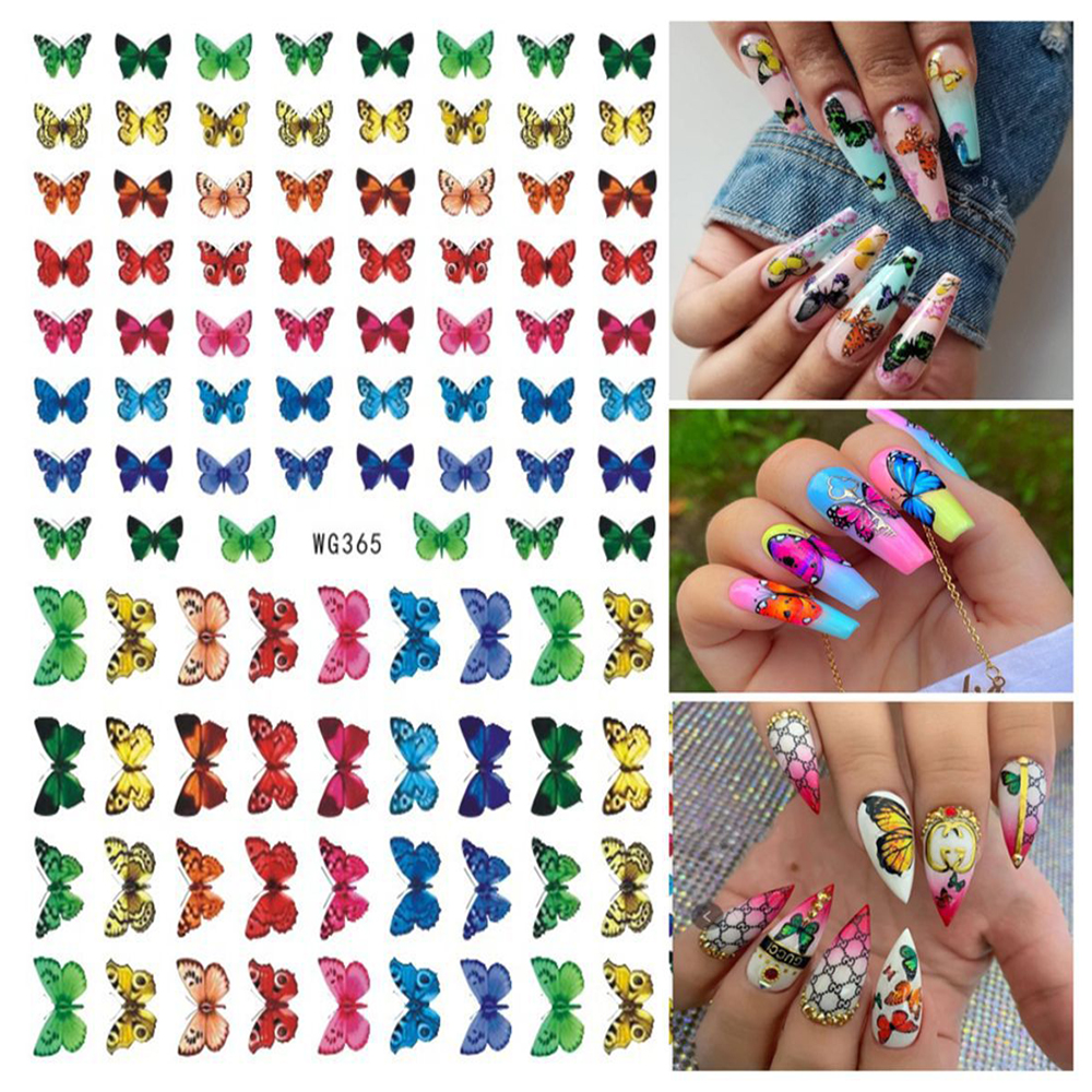BUTTERFLY (Hàng Mới Về) Miếng Dán Trang Trí Móng Tay Hình Bướm 3d Đẹp Mắt Diy